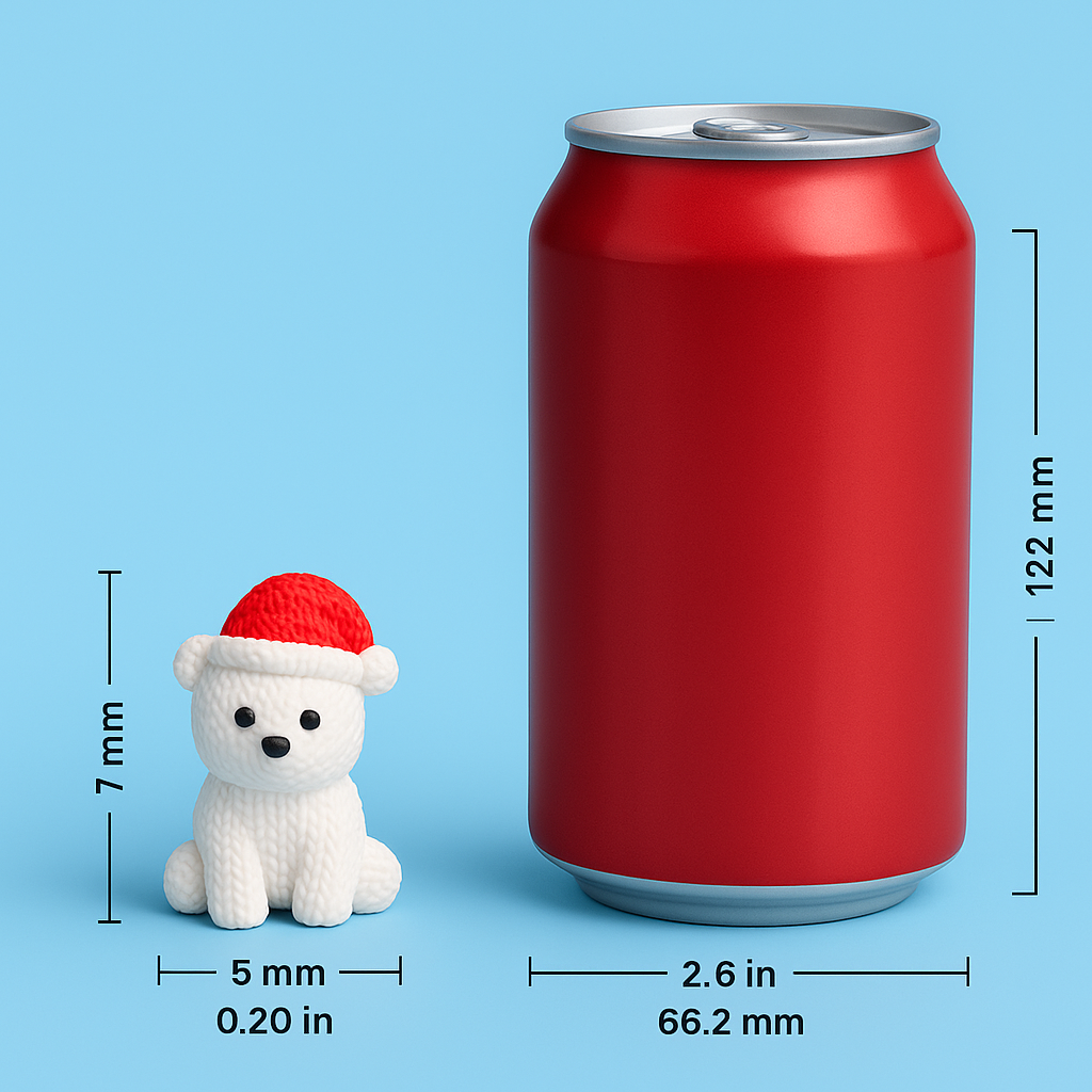 Knitted Polar Bear with Santa Hat